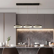 Modern 3-Ring Dimmable LED Chandelier with Adjustable Chains