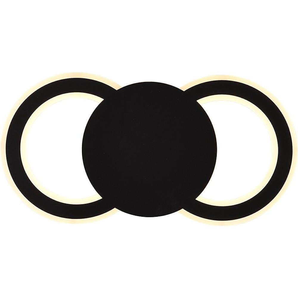 Geometric Dual-Ring LED Flush Mount Ceiling Light - Modern Metal