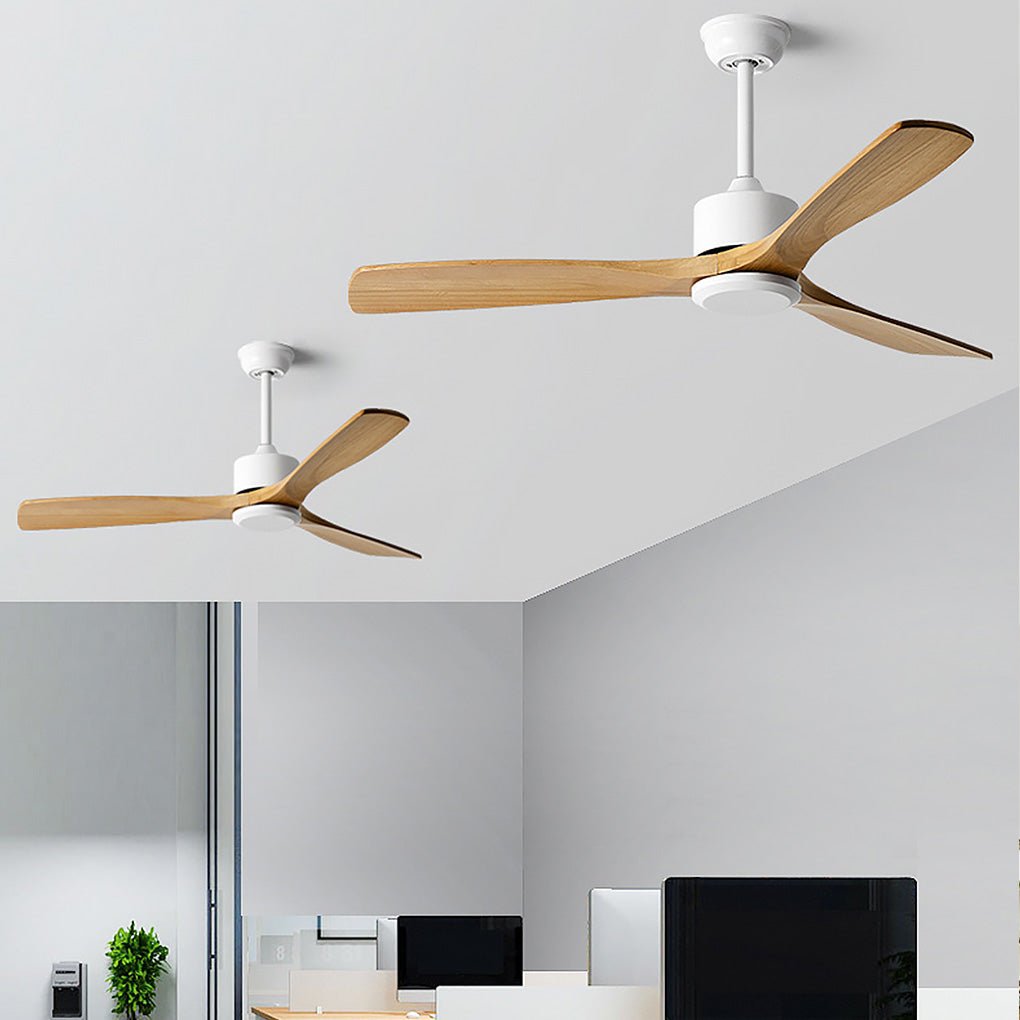 Modern Wooden Ceiling Fan with Remote Control & Adjustable Speed