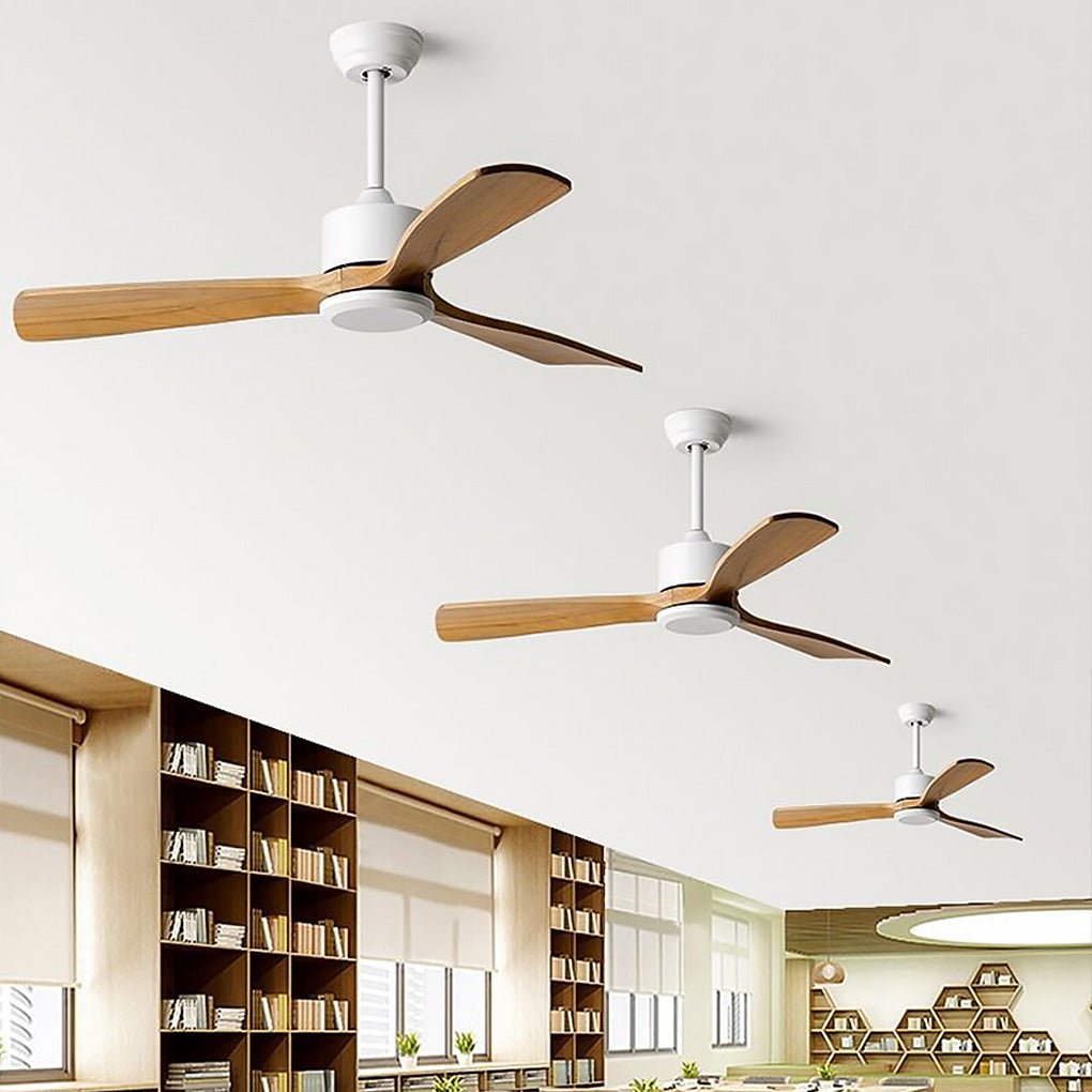 Modern Wooden Ceiling Fan with Remote Control & Adjustable Speed