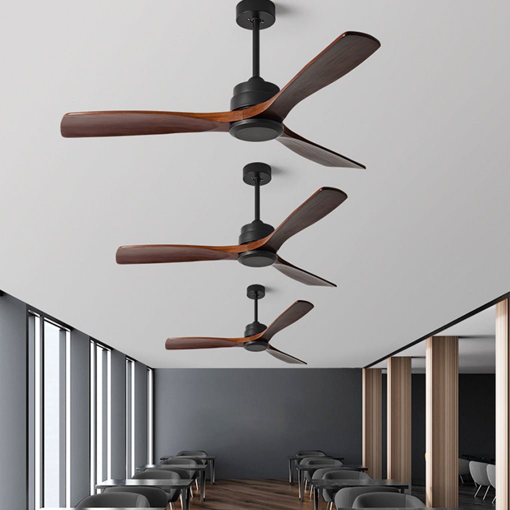 Modern Wooden Ceiling Fan with Remote Control & Adjustable Speed