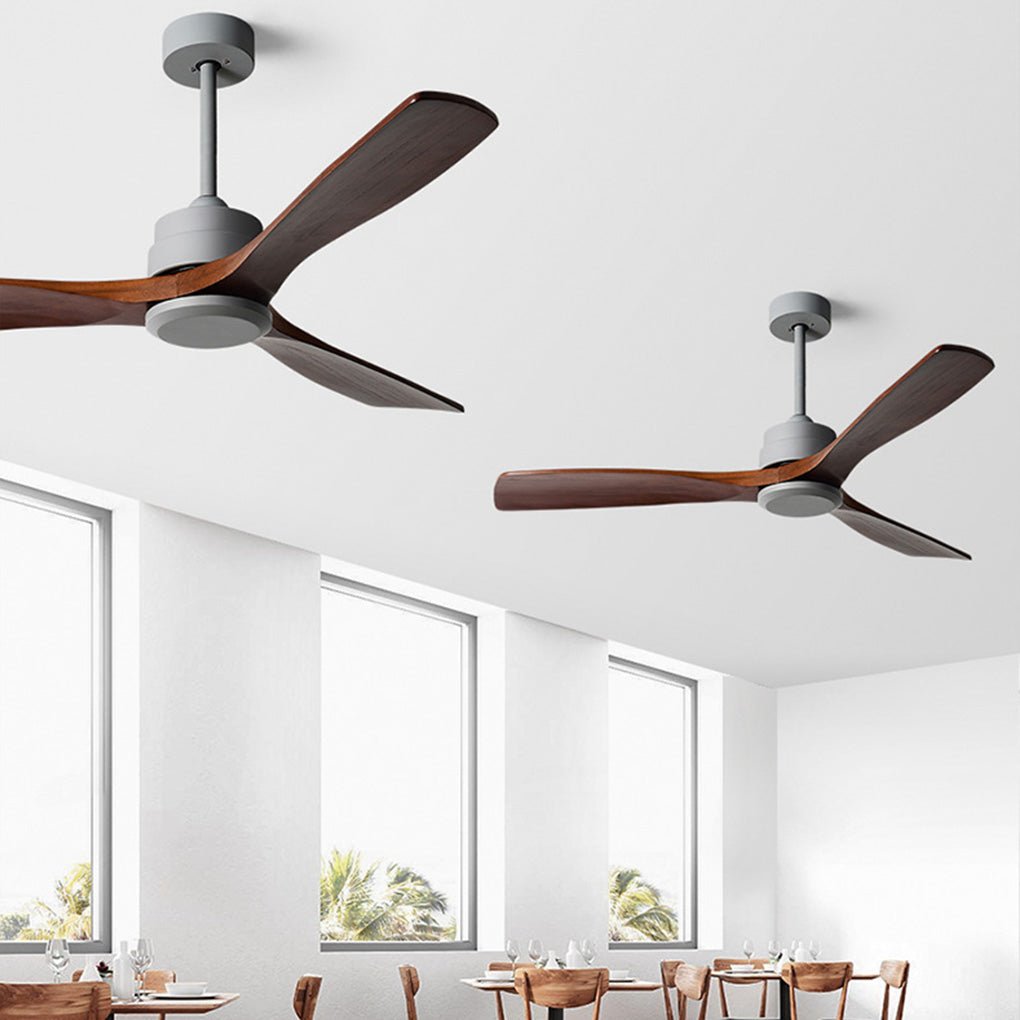 Modern Wooden Ceiling Fan with Remote Control & Adjustable Speed