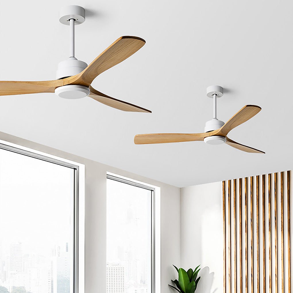 Modern Wooden Ceiling Fan with Remote Control & Adjustable Speed