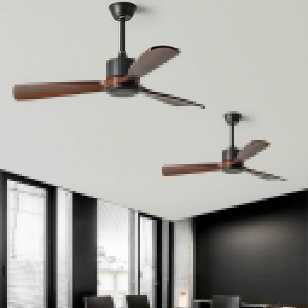 Modern Wooden Ceiling Fan with Remote Control & Adjustable Speed