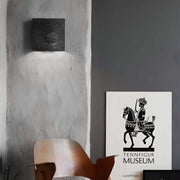 Frosted Cement Eclipse LED Wall Light - Modern Square Design