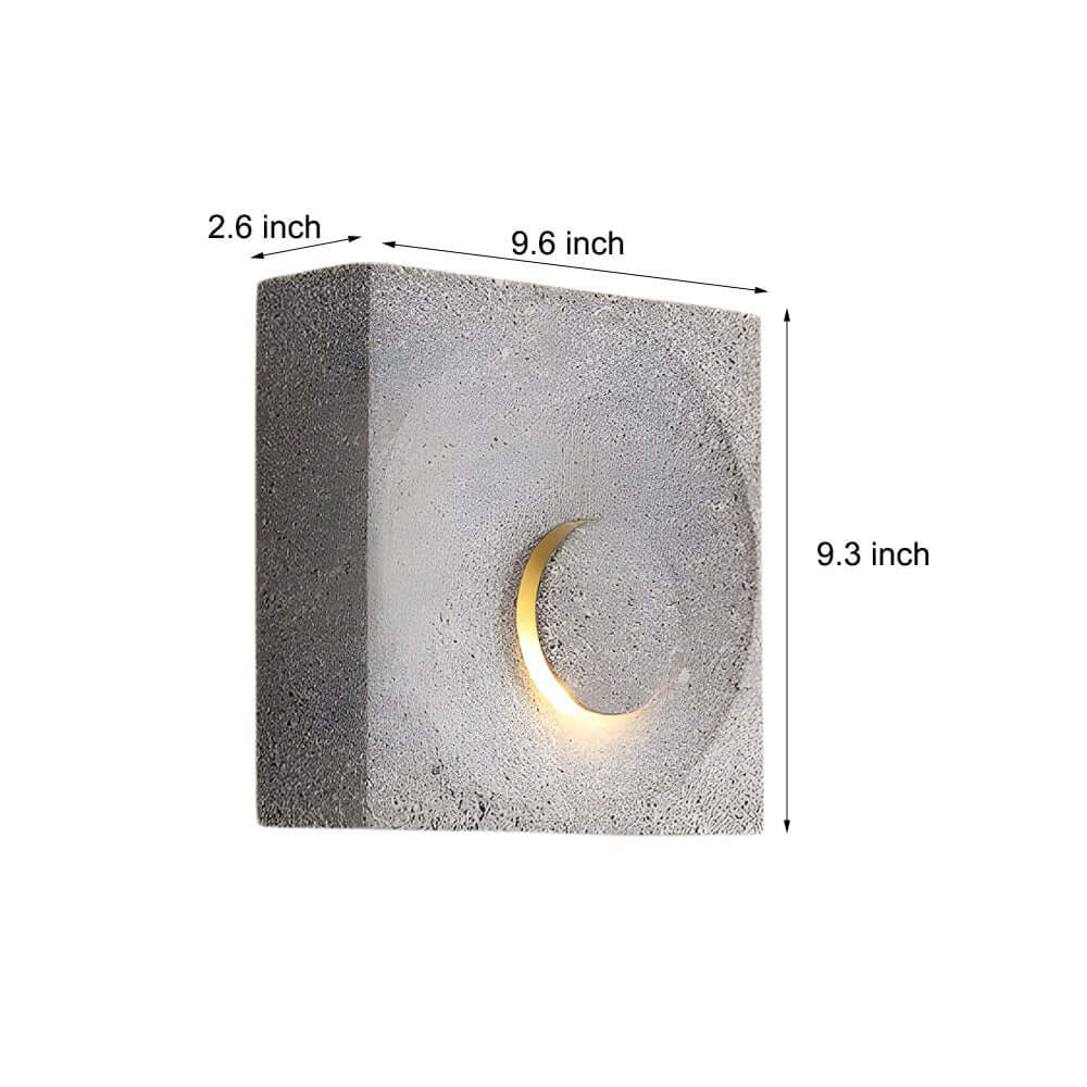 Frosted Cement Eclipse LED Wall Light - Modern Square Design