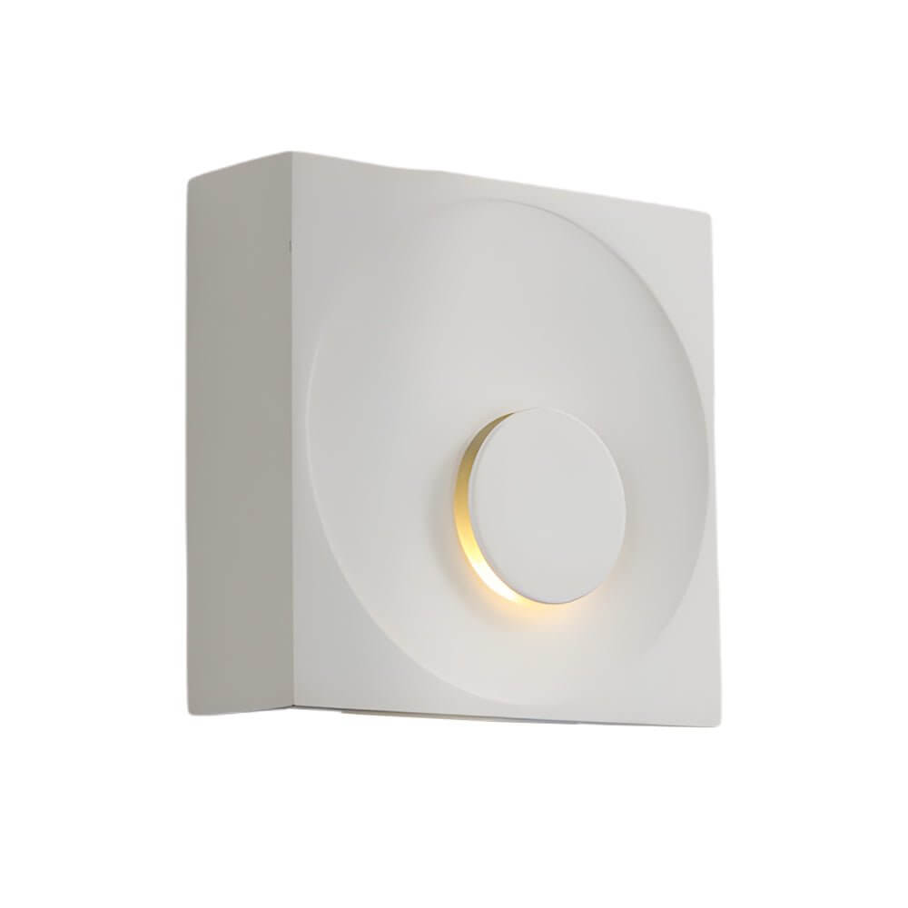 Frosted Cement Eclipse LED Wall Light - Modern Square Design