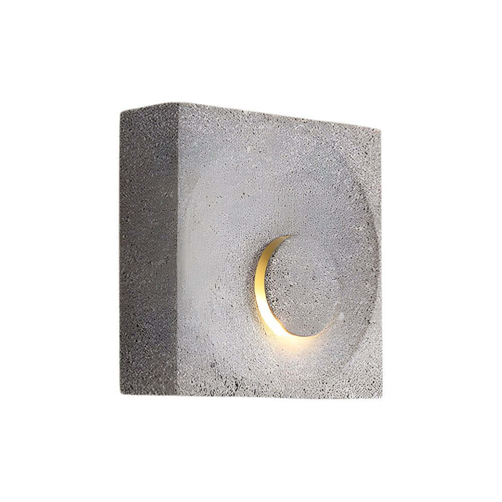 Frosted Cement Eclipse LED Wall Light - Modern Square Design