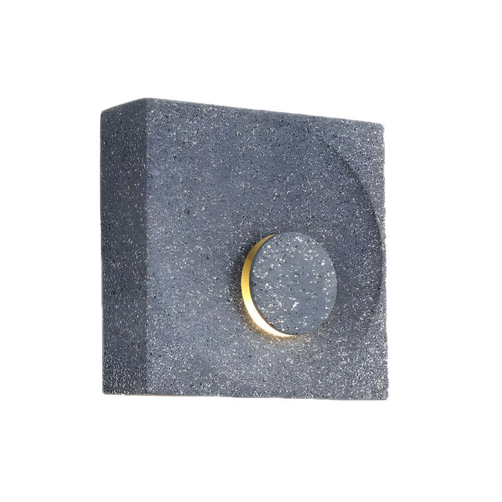 Frosted Cement Eclipse LED Wall Light - Modern Square Design