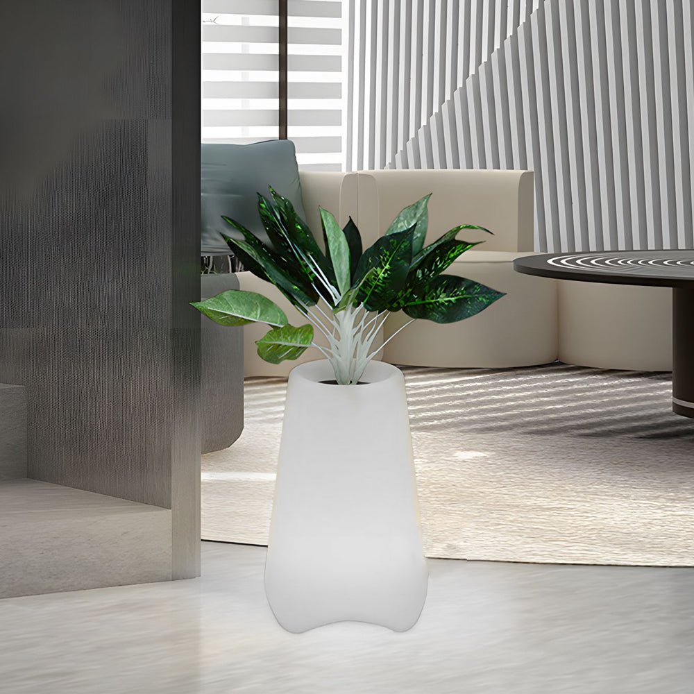 Modern LED Illuminated Planter Pot with Solar & Hardwired Options