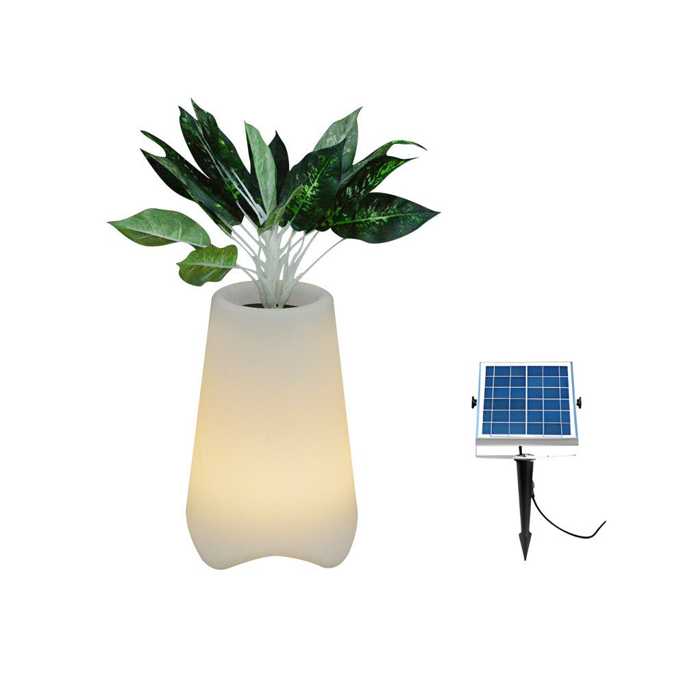 Modern LED Illuminated Planter Pot with Solar & Hardwired Options