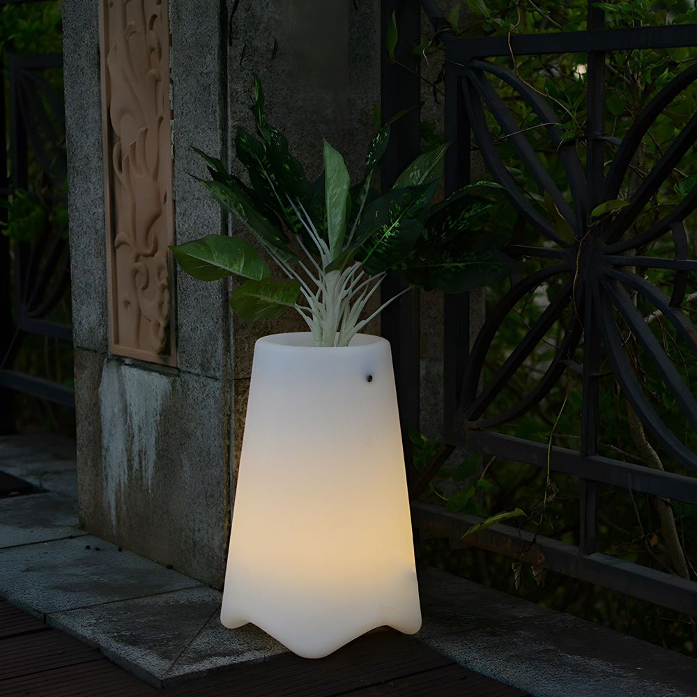 Modern LED Illuminated Planter Pot with Solar & Hardwired Options