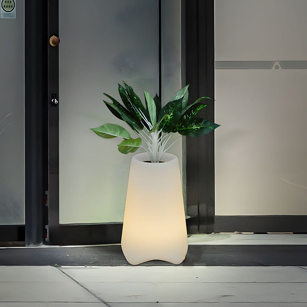 Modern LED Illuminated Planter Pot with Solar & Hardwired Options