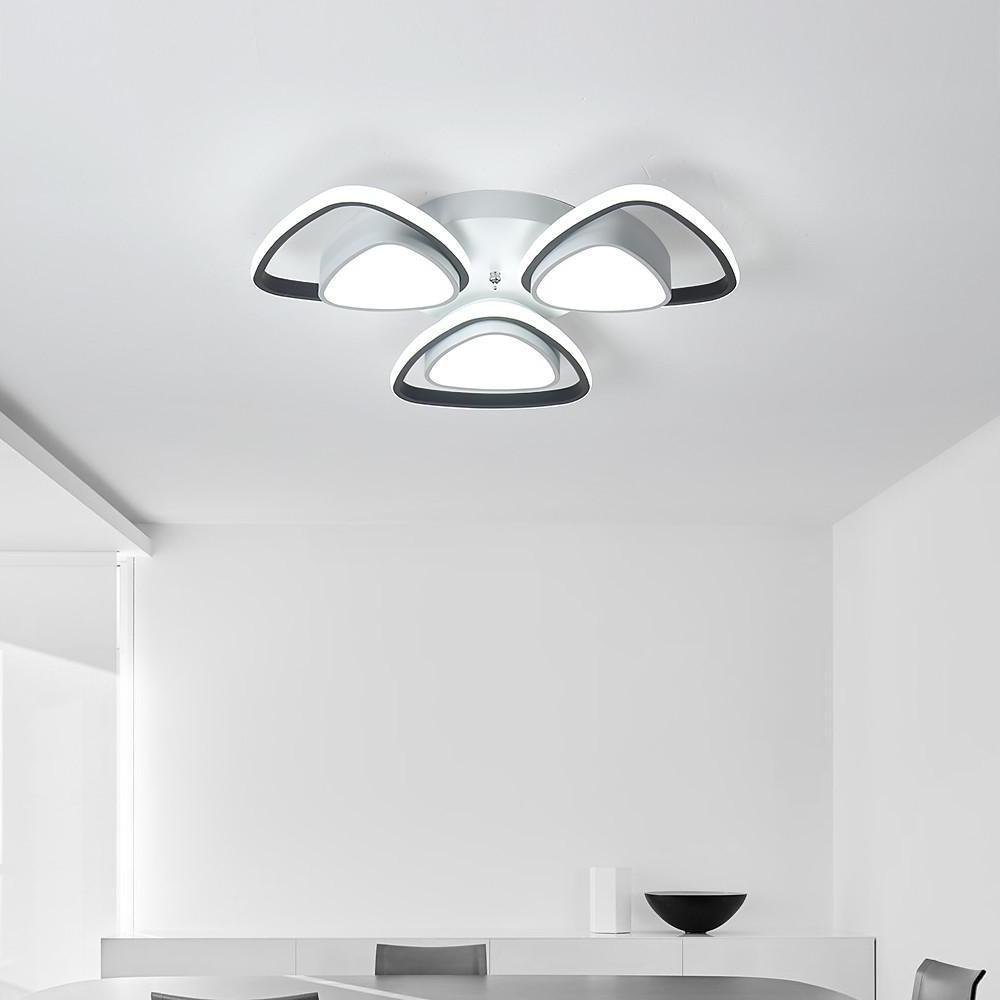 Geometric LED Metal Flush Mount Ceiling Light - Modern Minimalist