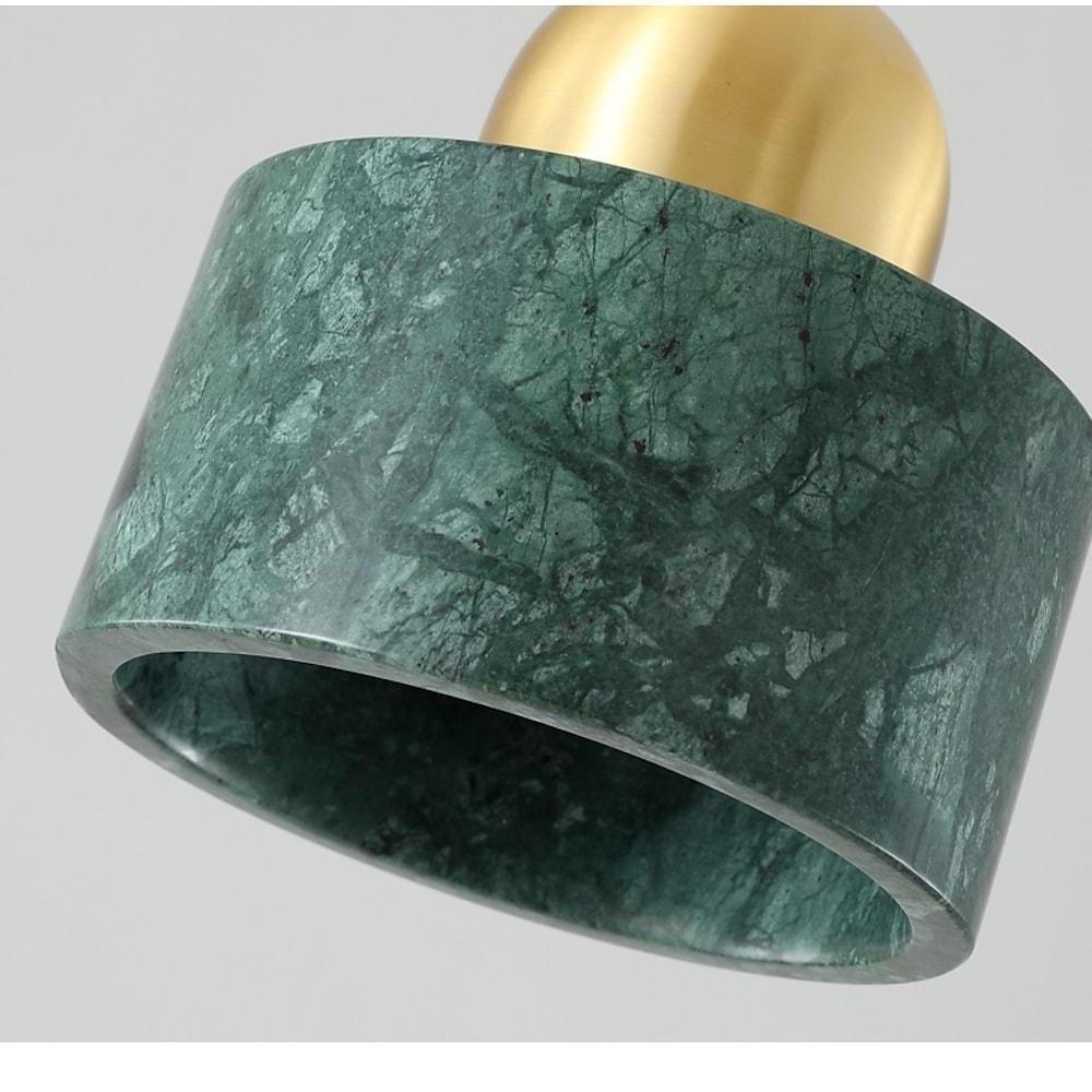 Modern Marble Drum Pendant Light Metal Ceiling Fixture
