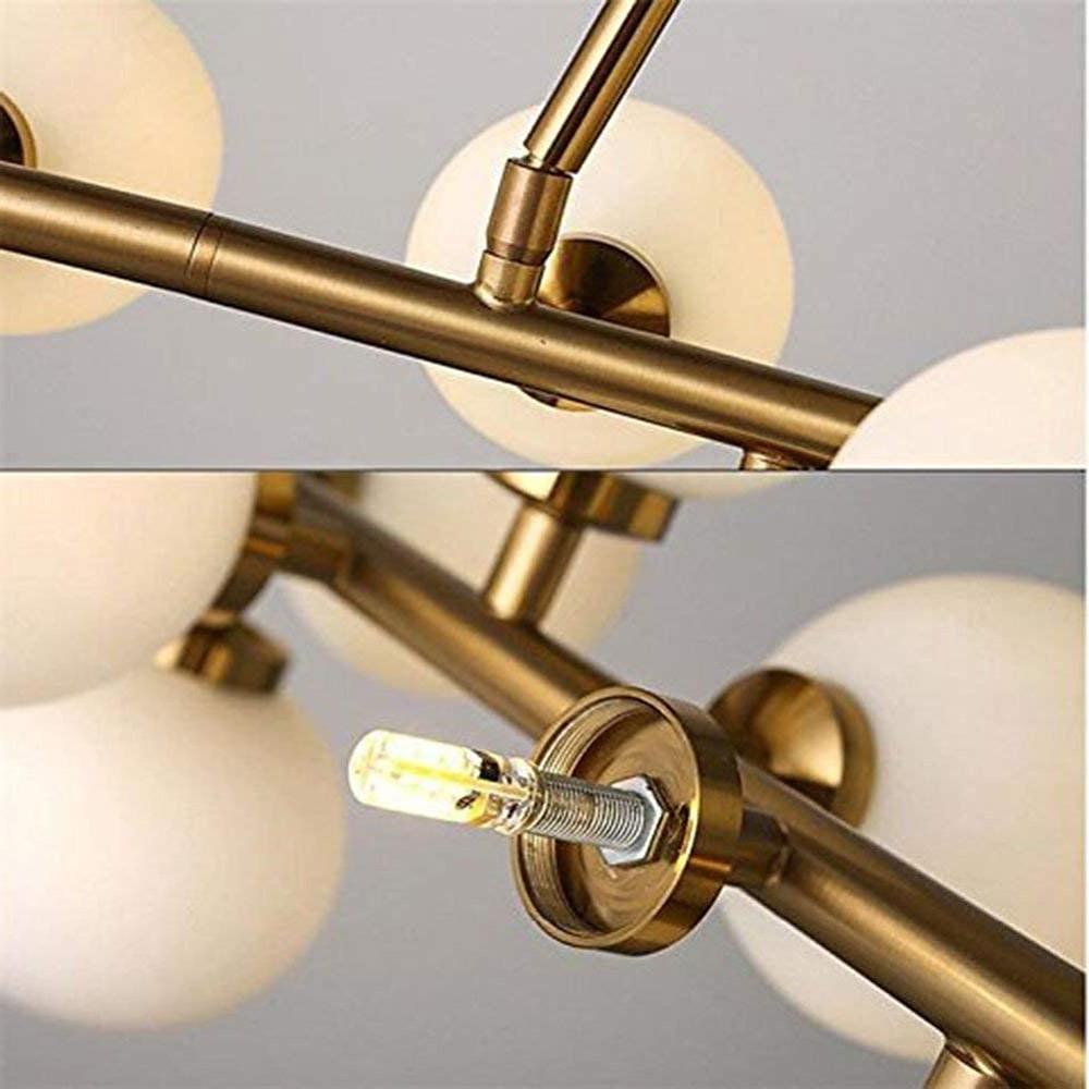 35" Modern Sputnik Chandelier with 16 LED Glass Globe Lights