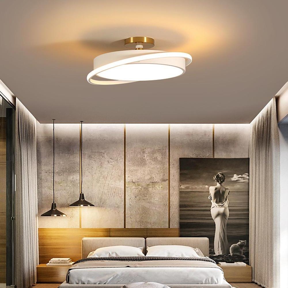 Modern LED Circular Flush Mount Ceiling Light Metal Finish