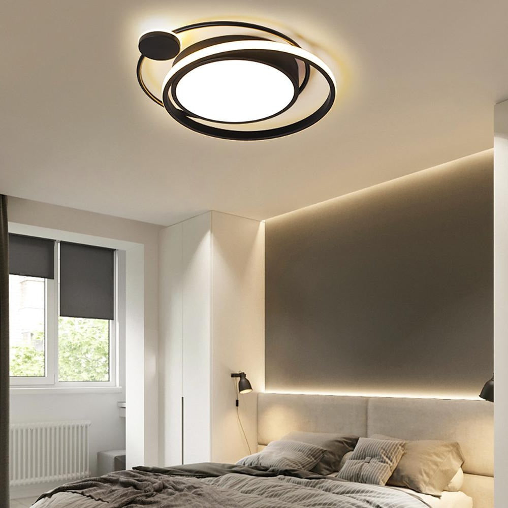 LED Geometric Circle Flush Mount Ceiling Light - Dimmable Acrylic