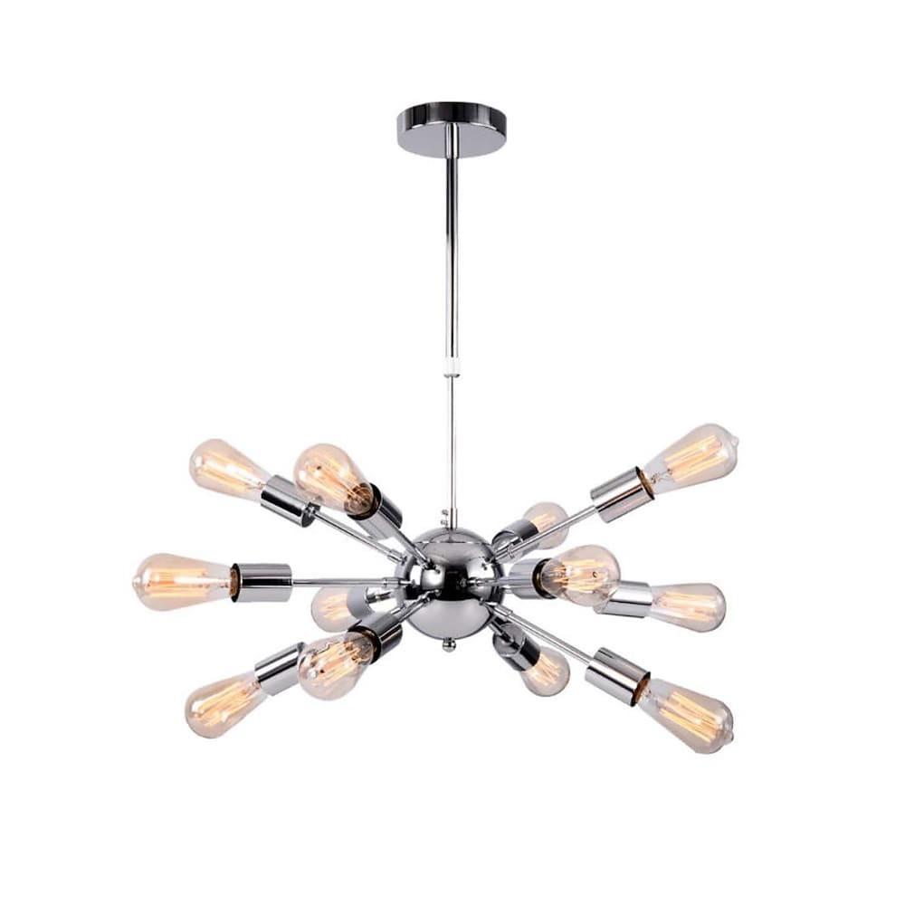 Modern Sputnik Chandelier with 12 Lights - Metal Dining Room Fixture