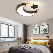 Moon and Star Dimmable LED Flush Mount Light for Kids Bedroom