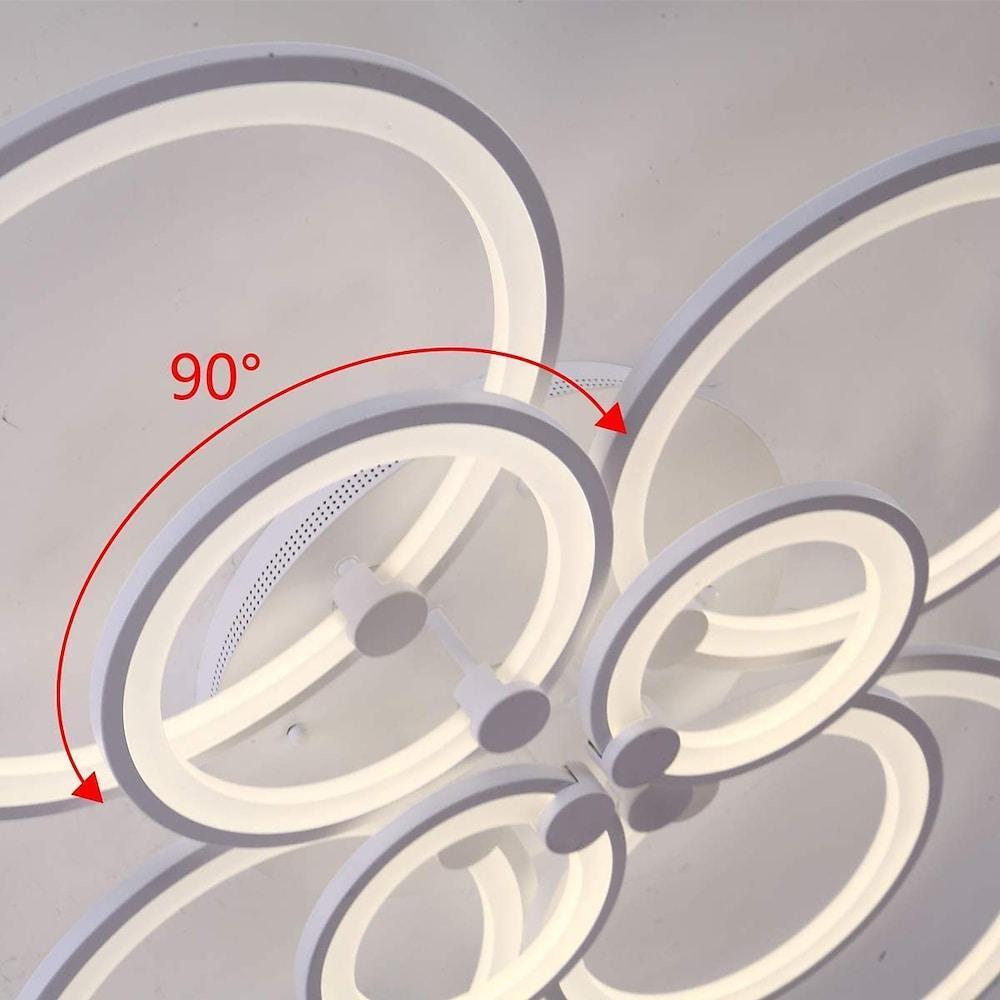 Modern Semi Flush Mount Light with Overlapping Rings - LED Ceiling