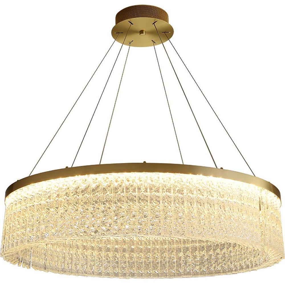 Crystal Glass Drum Pendant Light Modern Luxury Chandelier