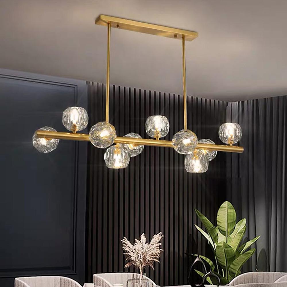 Modern Crystal Globe Cluster Chandelier LED Ceiling Light Gold