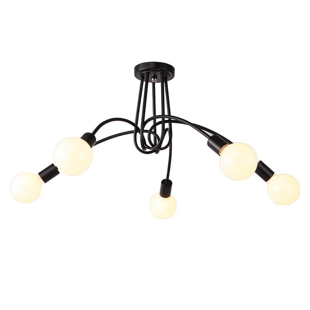 5-Light Twisted Metal Industrial Vintage Chandelier