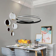 Modern Circular Aluminum LED Pendant Light with Dimming Control