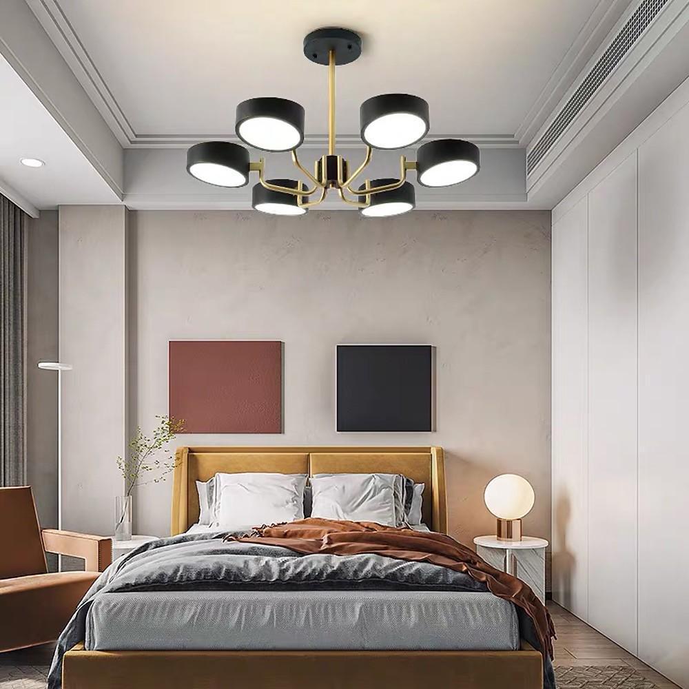 6-Light Modern LED Flush Mount Ceiling Light – Metal & Acrylic