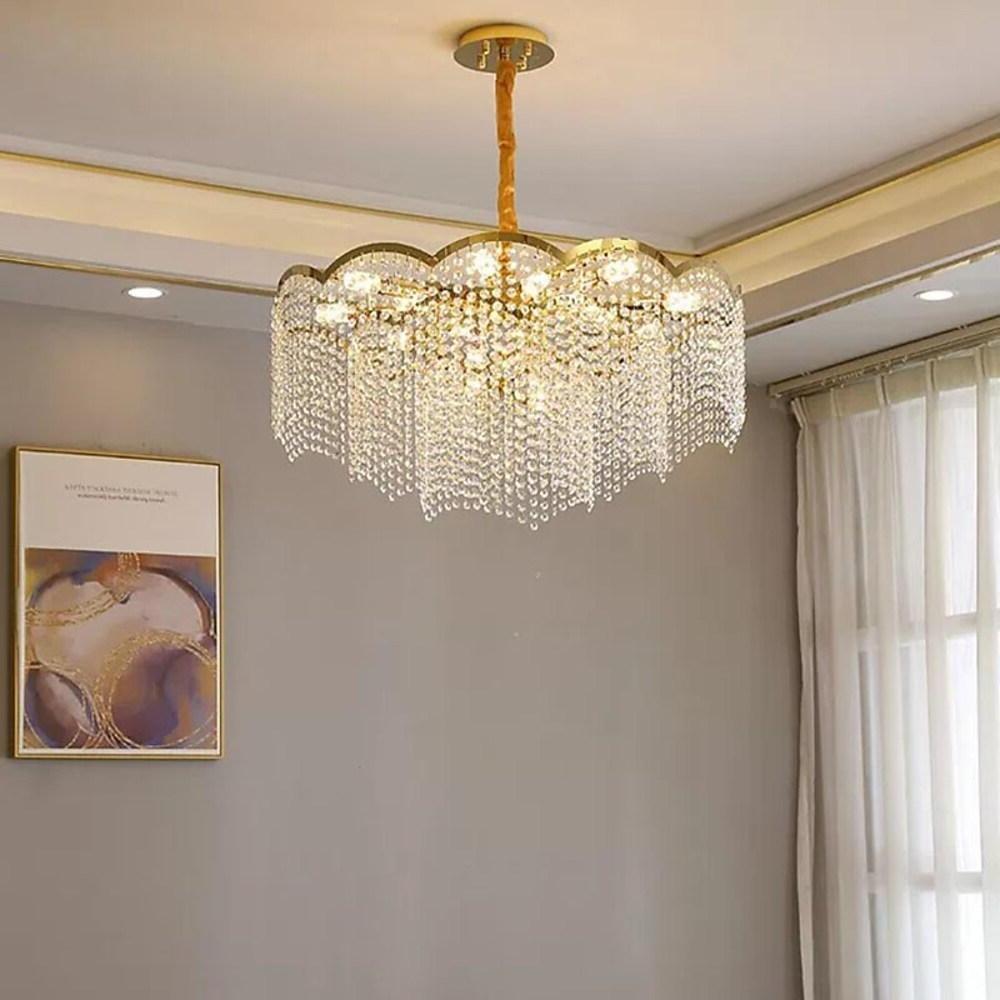 Crystal Lantern Chandelier Modern Electroplated Stainless Steel LED
