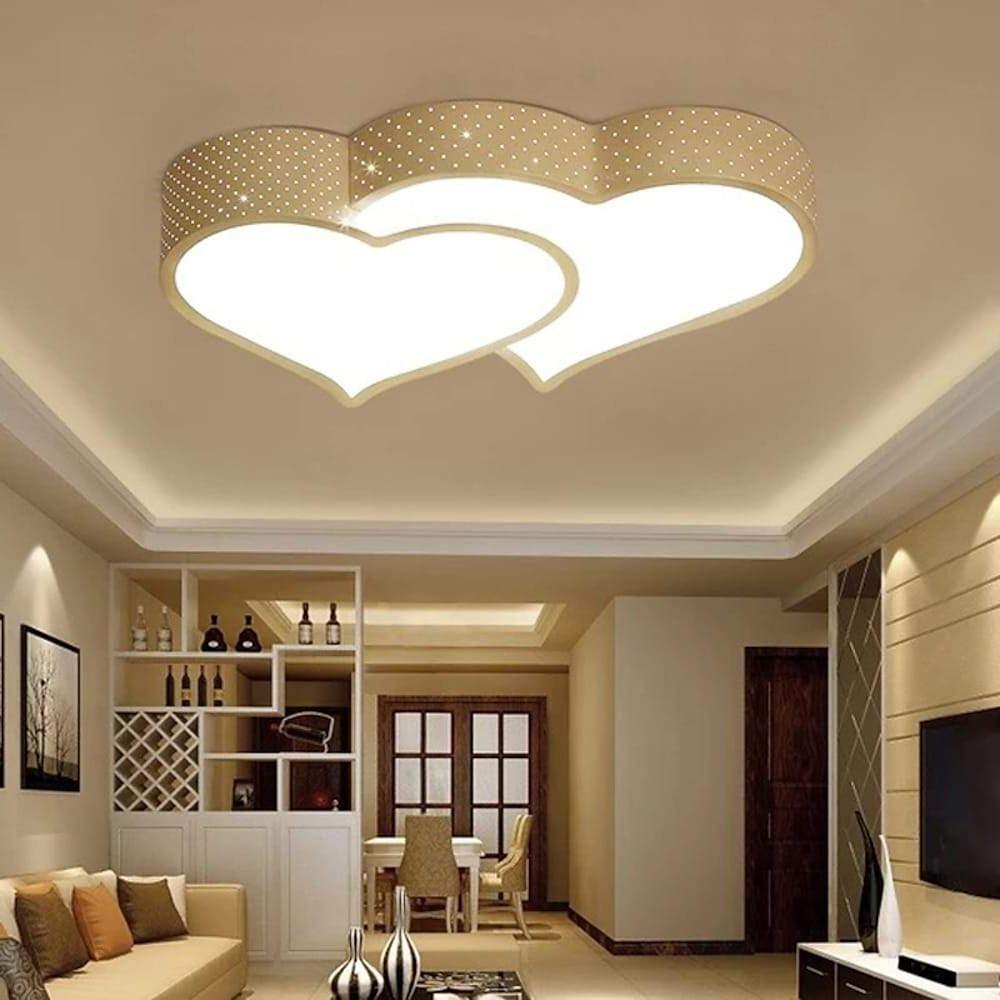 Heart Shaped LED Flush Mount Ceiling Light with Dimmable Remote
