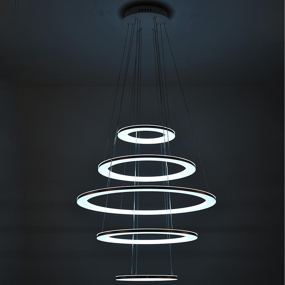 5-Tier Adjustable Modern Chandelier with Integrated LED Lights