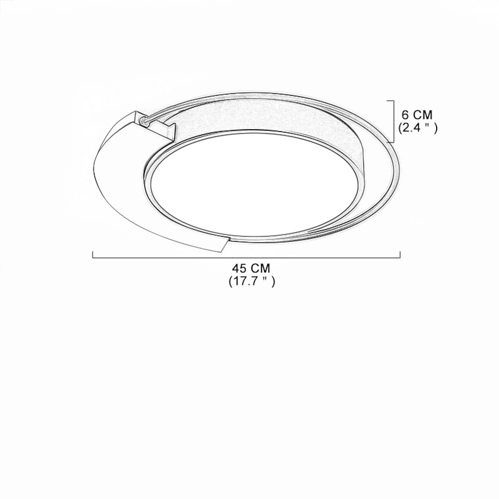Modern Circular LED Flush Mount Ceiling Light – Aluminum Finish
