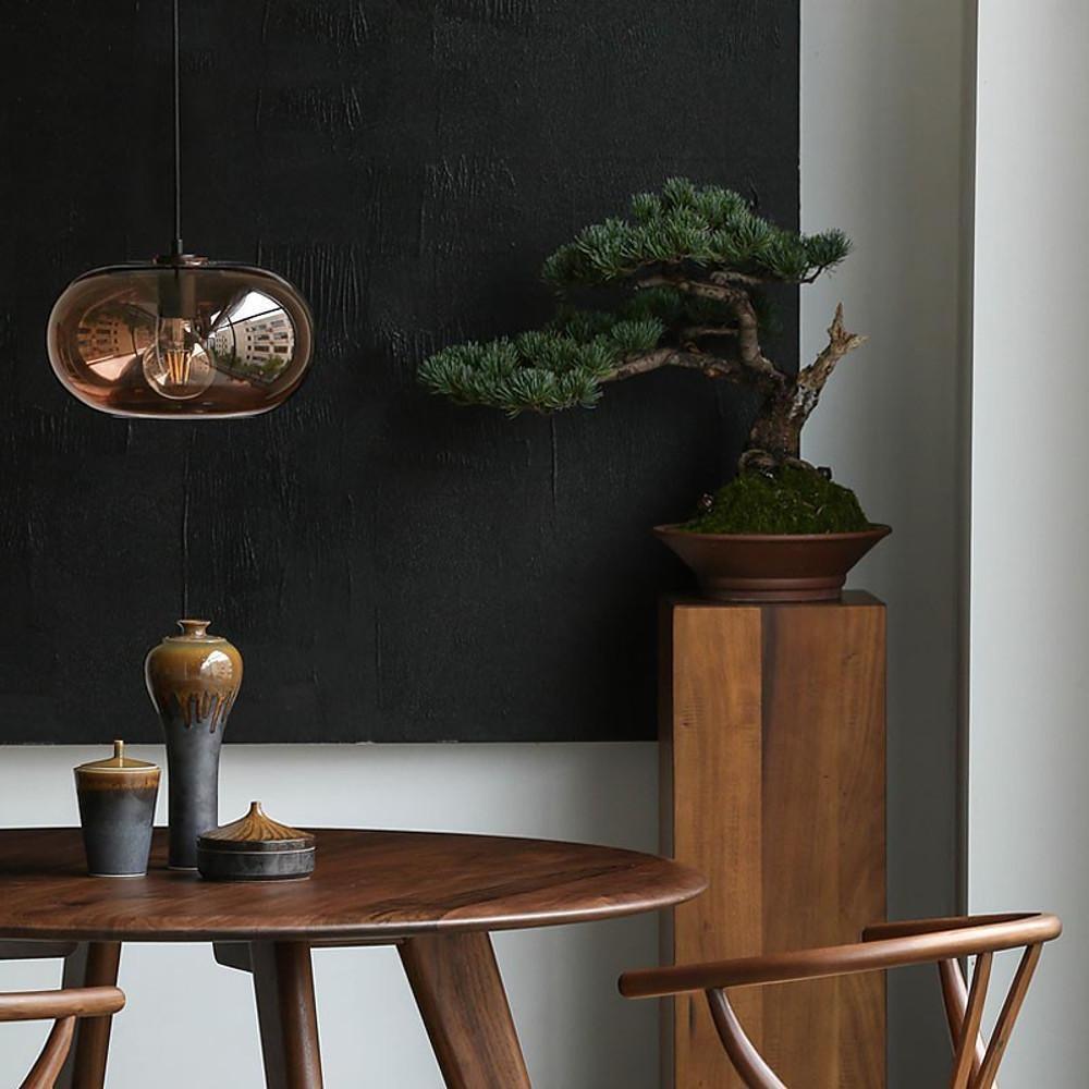 Elongated Globe Glass Pendant Light Nordic Style Hanging Lamp