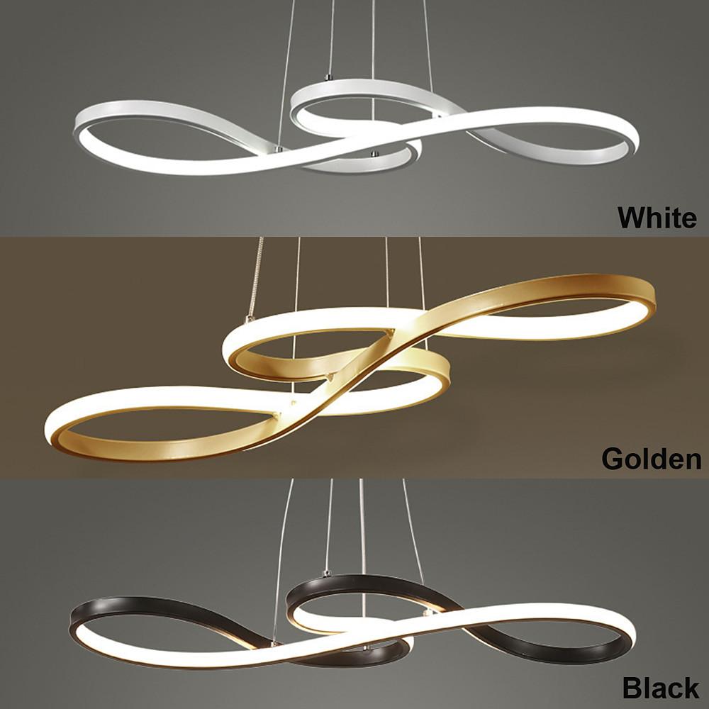 Modern Geometric LED Pendant Light - Aluminum Wave Design