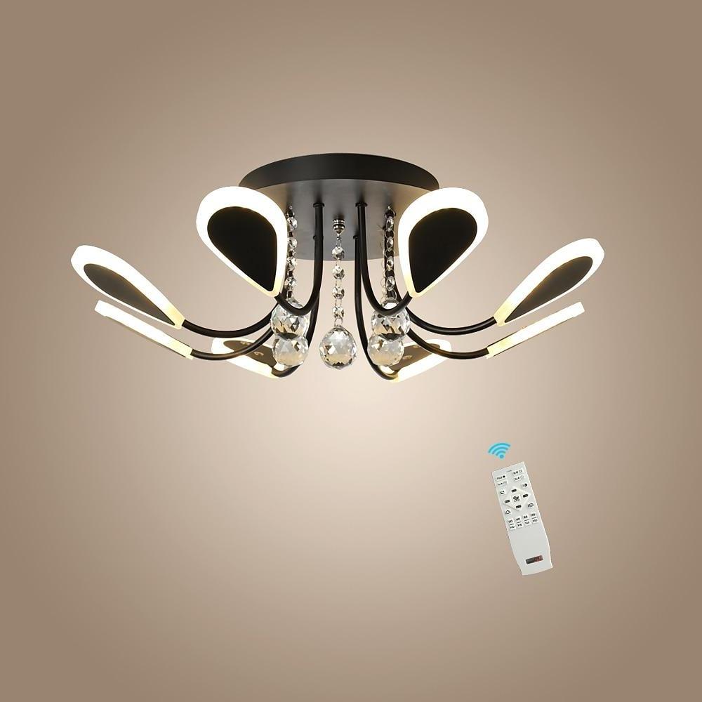 Modern Crystal Flush Mount Ceiling Light – 8-Light LED Fixture