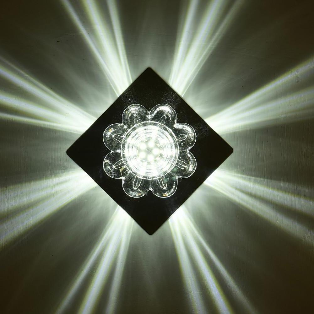 Crystal Flower Flush Mount LED Ceiling Light - Modern Electroplated