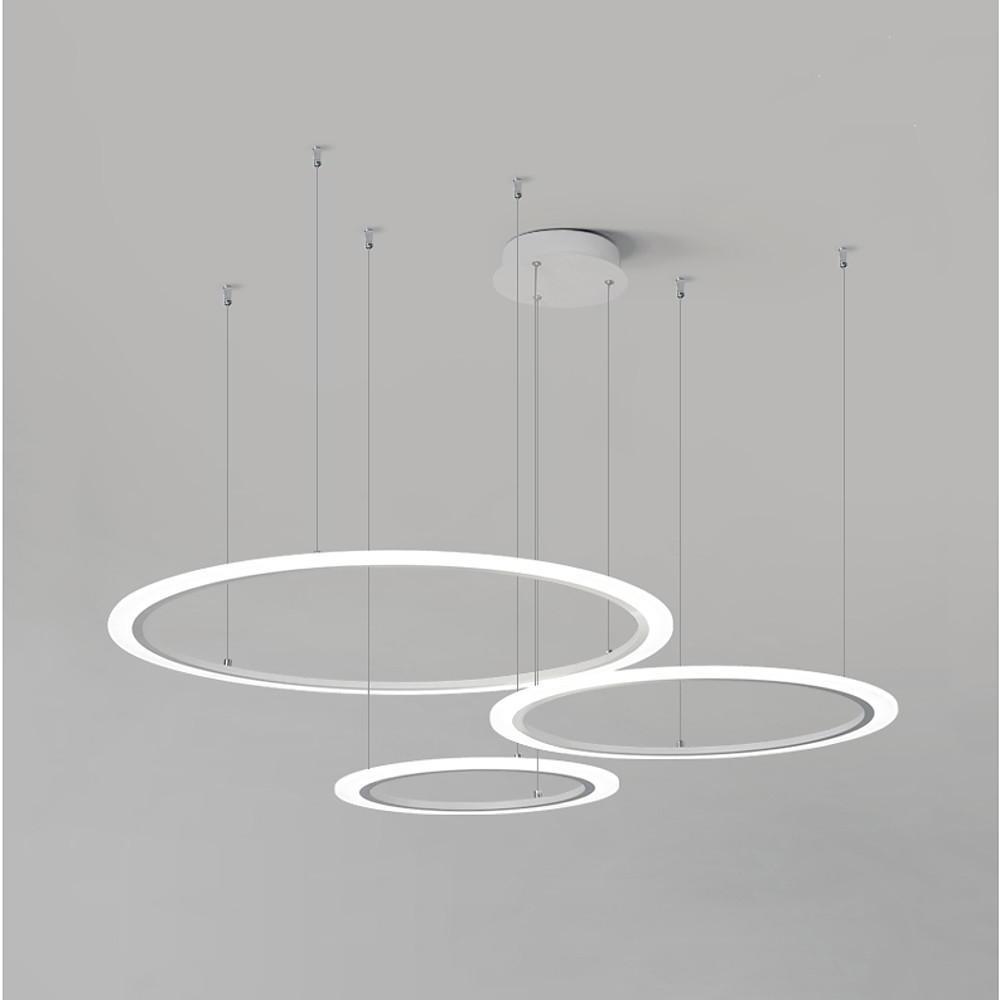 Geometric Circle LED Pendant Light with Metal & Acrylic Design