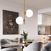 Modern Ball Glass Pendant Light – 2-Light Electroplated Finish