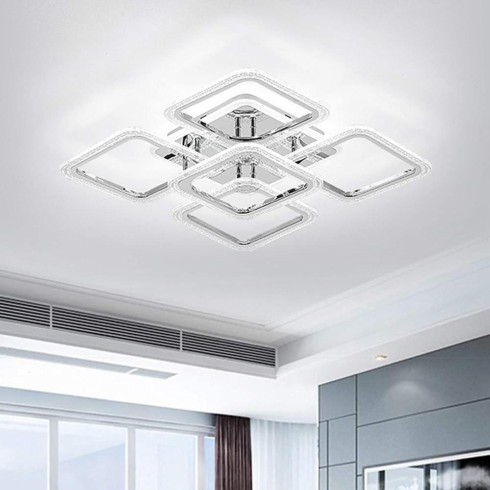Modern Square Flush Mount LED Ceiling Light – Acrylic & Metal