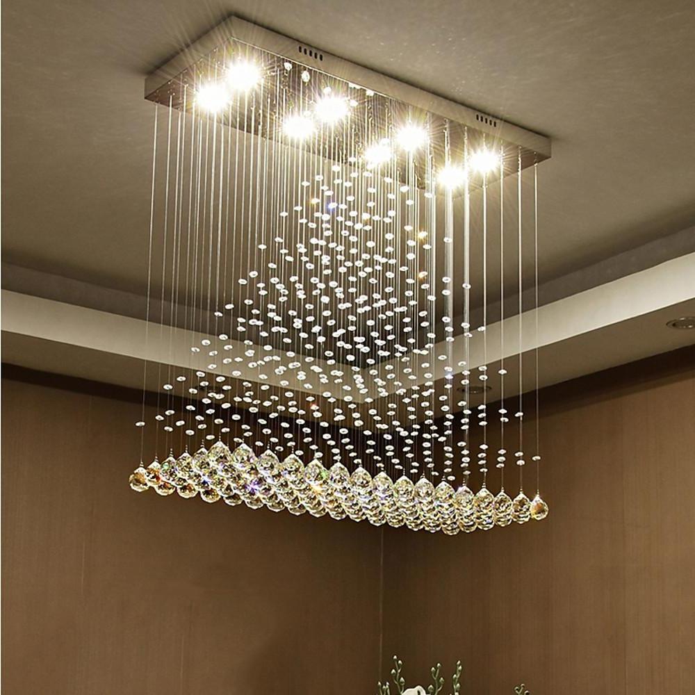 5-Tier Crystal Chandelier with LED Lights - Modern Elegance
