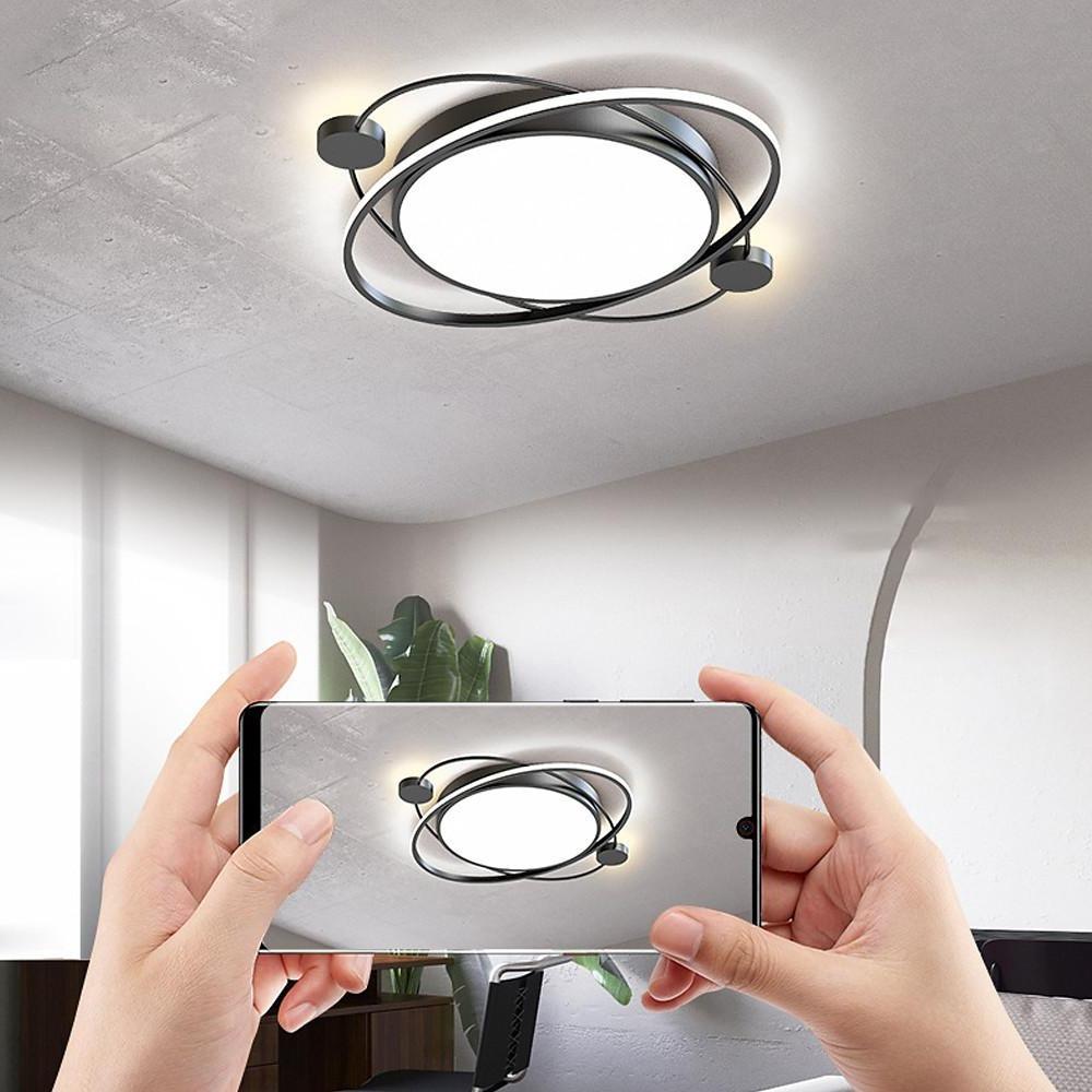 Geometric Circle LED Flush Mount Ceiling Light with Remote Control