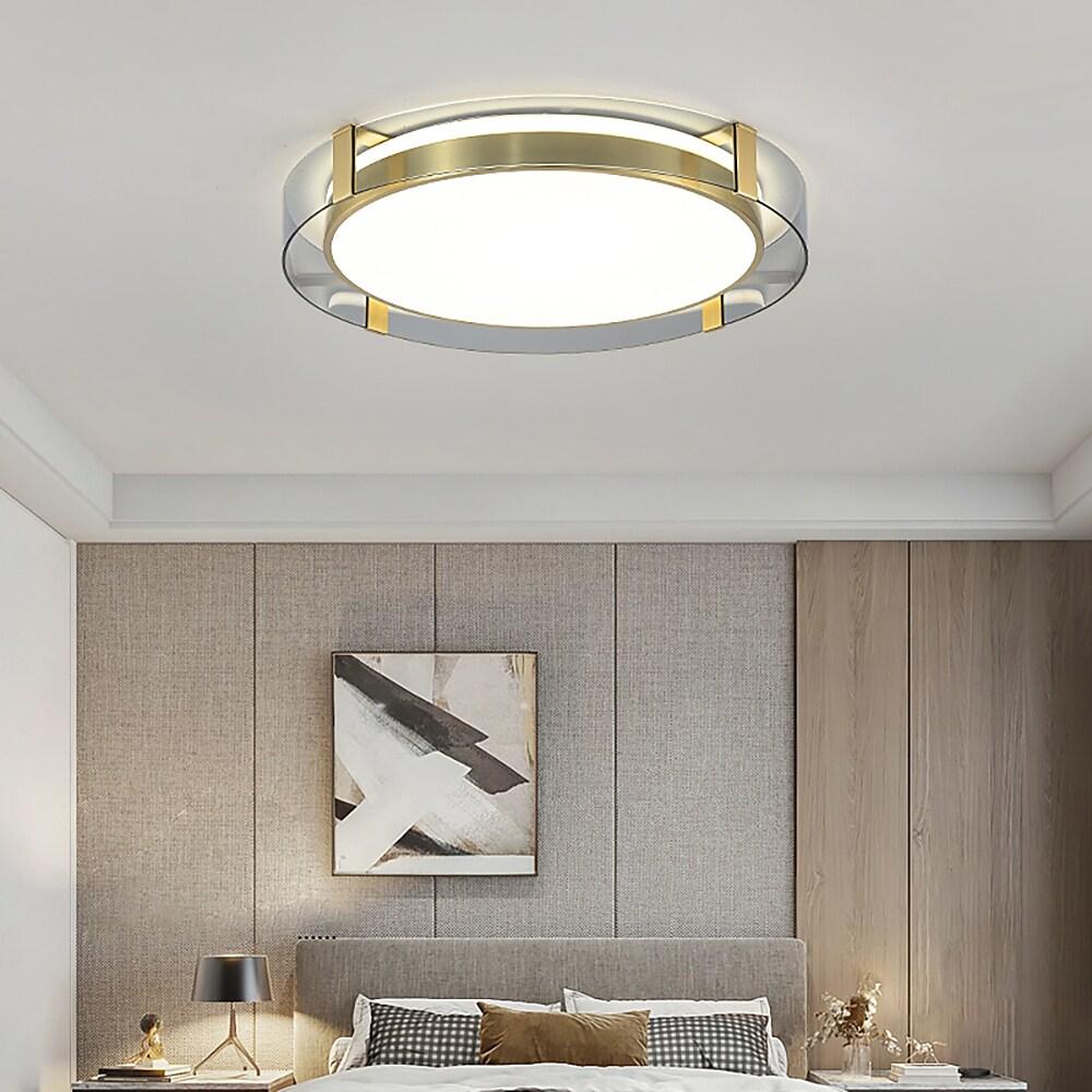 Nordic Glass Copper Flush Mount Ceiling Light LED Integrated