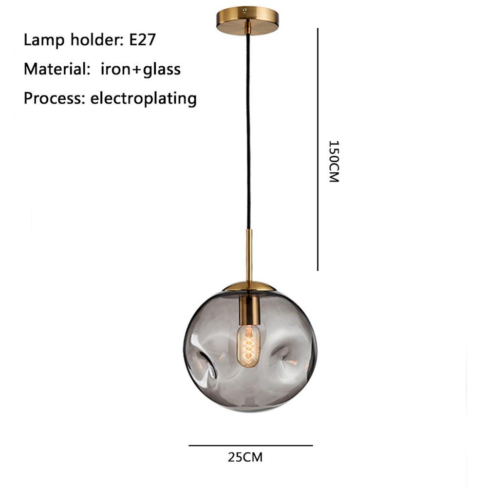 Electroplated Glass Globe Pendant Light - Modern Hanging Lamp