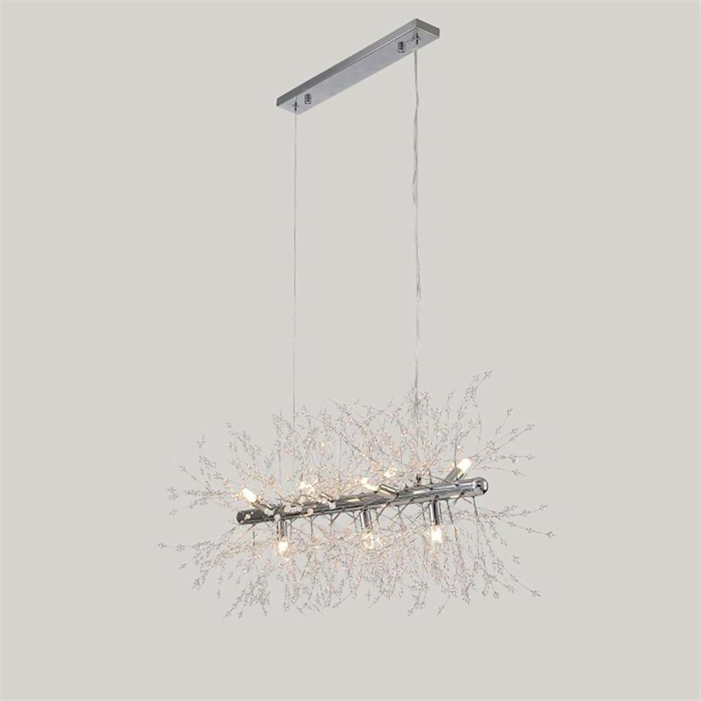Modern Crystal Branch Pendant Light – Electroplated Metal E26/E27