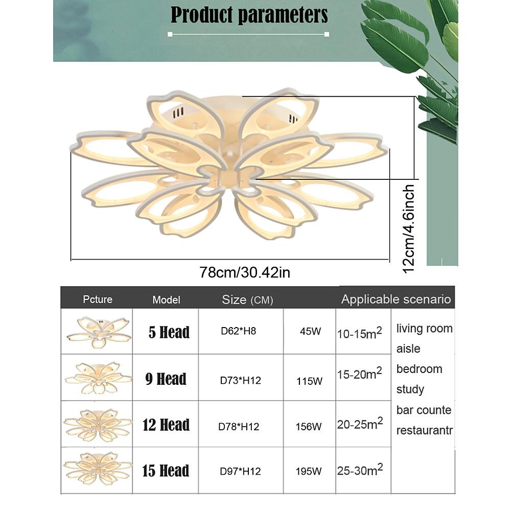 Modern Flower Petal LED Ceiling Light Dimmable Flush Mount