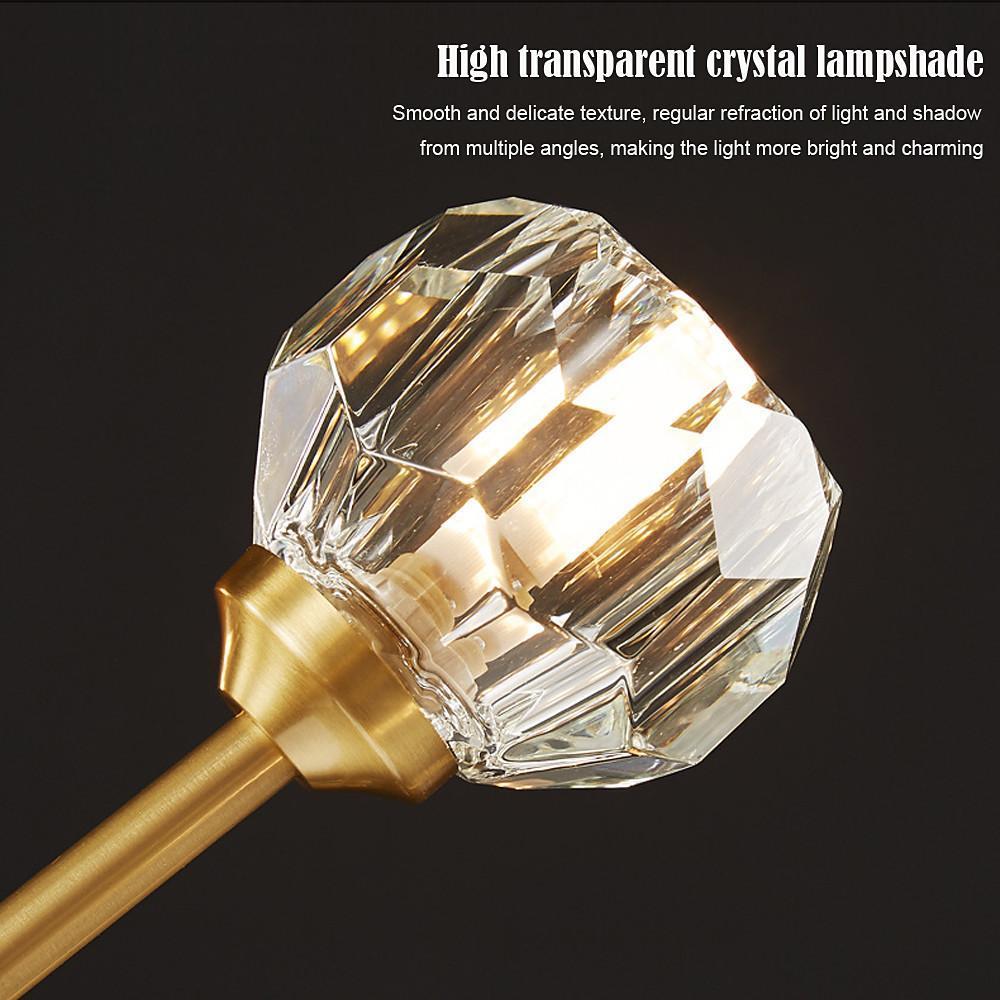 15-Light Crystal Sputnik Chandelier – Modern Brass Finish