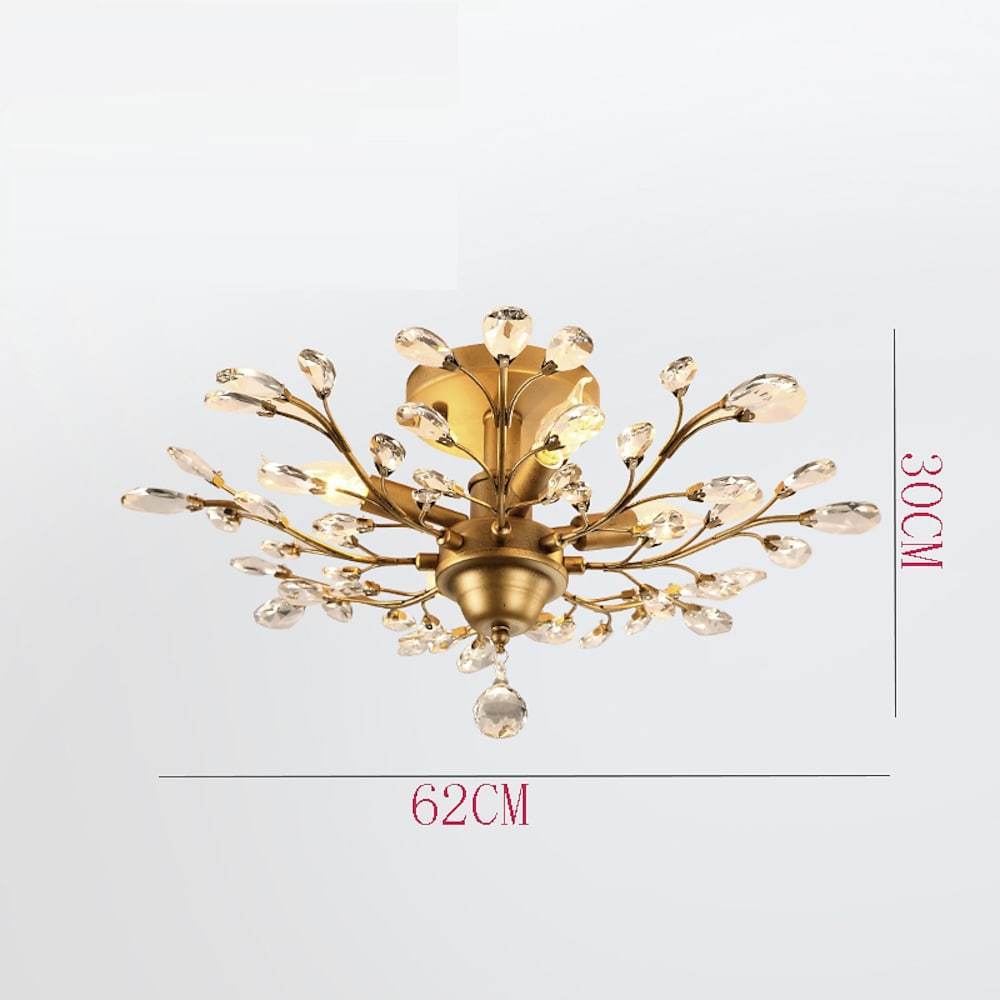 Crystal Flower Chandelier - Modern Ambient Lighting for Living Room