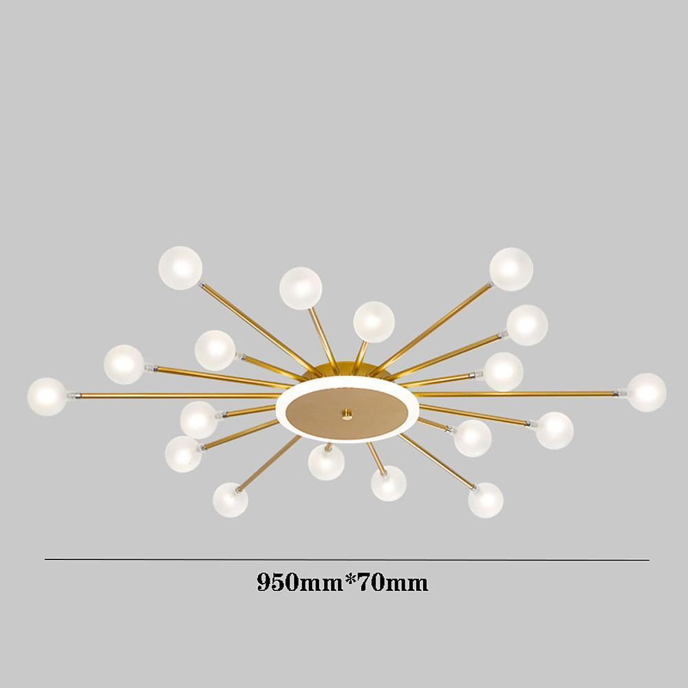 24-Light Glass Metal Nordic Pendant Chandelier - Branch Design